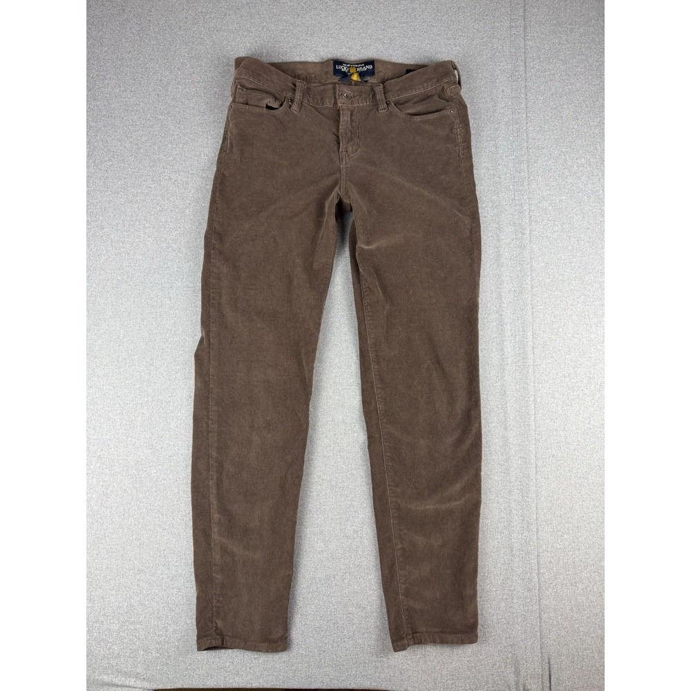 Lucky Brand Sofia Skinny Corduroy Pants Womens 6/28 Brown Stretch Mid Rise